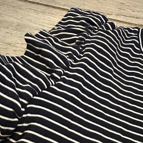 Banana Republic Striped  Ruffle Sleeve Top - Navy and White Women’s Small - Picture 3 of 5
